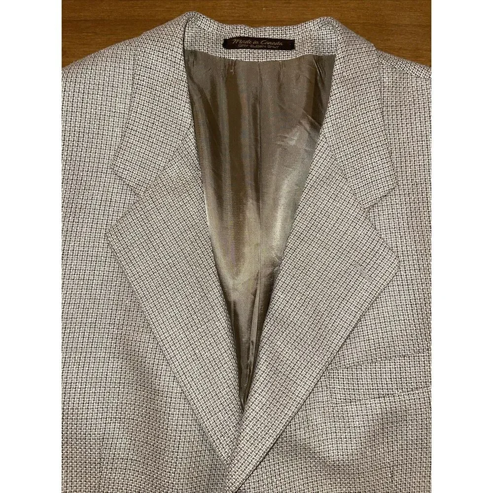 Mark Alexander Sports Coat Men 42R Beige 54% Silk 46%‎ Wool Canada